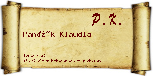 Panák Klaudia névjegykártya